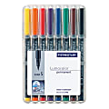 Staedtler® Mars® Lumocolor® Permanent Markers, Extra Fine, 80% Recycled, Assorted Colors, Pack Of 8