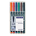 Staedtler® Mars® Lumocolor® Permanent Markers, Medium, 80% Recycled, Assorted Colors, Pack Of 6