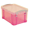 Really Useful Box® Plastic Storage Box, 1.6 Liters, 7 1/2" x 5 1/4" x 4 1/4", Pink