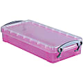 Really Useful Box® Plastic Storage Container With Built-In Handles And Snap Lid, 0.55 Liter, 8 1/2" x 4" x 1 3/4", Pink