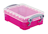 Really Useful Box® Plastic Storage Box, 0.2 Liter, 4 3/4" x 3 1/4" x 1 3/4", Pink
