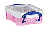 Really Useful Box® Plastic Storage Box, 0.07 Liter, 3 1/4" x 2 1/2" x 1 1/4", Pink 1 thumbnail image