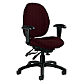 Global® Malaga Low-Back Multi-Tilter Chair With Arms, 37"H x 26"W x 24"D, Cabernet/Black
