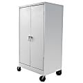Atlantic Metal Industries Heavy-Duty Mobile Storage Cabinet, 3-Shelf, Dove Gray