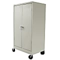 Atlantic Metal Industries Heavy-Duty Mobile Storage Cabinet, 3-Shelf, Putty