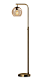 Adesso® Simplee Globe Floor Lamp, 58-1/2"H, Antique Brass Base/Amber Shade