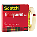 Scotch® Transparent Cellulose Tape, 3" Core, 1/2" x 2,592"
