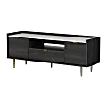 South Shore Hype TV Stand, 23-1/4”H x 60-3/4”W x 18-1/4”D, Gray Oak/Faux Carrara Marble