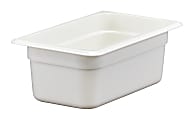 Cambro Camwear GN 1/4 Size 4" Food Pans, 4”H x 6-3/8”W x 10-1/2”D, White, Set Of 6 Pans