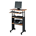 Safco Muv Stand-up Adjustable Height Desk Workstation, 49"H x 22"W x 29"D, Cherry