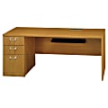 BBF Quantum Left Credenza With Pedestal, 30"H x 71 3/8"W x 23 1/2"D, Modern Cherry, Standard Delivery Service