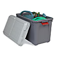 Office Depot® Brand Plastic Storage Trunk, 102 Qt, Gray