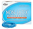 Alliance® Rubber Bands With Antimicrobial Protection, #19, 3 1/2" x 1/16", Cyan Blue