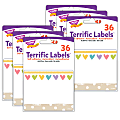 TREND Terrific Labels, T-68131-6, 3" x 2-1/2", Take Heart, 36 Labels Per Pack, Bundle Of 6 Packs