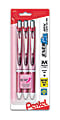 Pentel® EnerGel® RTX Retractable Liquid Gel Pens, Medium Point, 0.7 mm, 54% Recycled, Assorted Barrel Colors, Black Ink, Pack Of 3 Pens