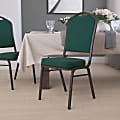 Flash Furniture HERCULES Series Crown Back Stacking Banquet Chair, Emerald Green/Goldvein