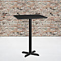 Flash Furniture Laminate Square Table Top With Bar-Height Table Base, 43-1/8"H x 30"W x 30"D, Black 1 thumbnail image