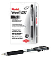 Pentel® Wow!™ Retractable Gel Roller Pens, Medium Point, 0.7 mm, Clear Barrel, Black Ink, Pack Of 12