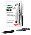 Pentel® Wow!™ Retractable Gel Roller Pens, Medium Point, 0.7 mm, Clear Barrel, Black Ink, Pack Of 12 1 thumbnail image
