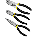 Stanley 3-Piece Basic Plier Set - Forged Steel, Chrome-Nickel Steel - Double Dipped Handle, Rust Resistant, Comfortable Grip, Machined Jaws 1 thumbnail image
