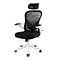 Elama Mesh/Fabric High-Back Adjustable Office Task Chair, White/Black