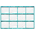 SwiftGlimpse Designer Series Monthly Erasable Wall Calendar, 24” x 36”, Cool Water, January To December 2023 1 thumbnail image
