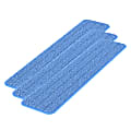 Gritt Commercial Premium Microfiber Hook & Loop Wet Mop Pads, 24", Blue, Pack Of 3 Pads