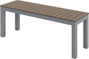 KFI Studios Eveleen Outdoor Bench, Silver/Mocha