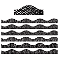 Ashley Productions Magnetic Scallop Border, White Messy Dots On Black, 12' Per Pack, Set Of 6 Packs 1 thumbnail image