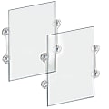 Azar Displays Clear Acrylic Window/Door Sign Holder Frame with Suction Cups, 11"W x 17"H, Clear, Pack Of 2 1 thumbnail image