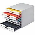 DURABLE VARICOLOR MIX 10 Drawer Desktop Storage Box, White/Multicolor - 10 Drawer(s) - 11" x 11.5"x 14" Depth - Desktop - White - Plastic - 1 Each 1 thumbnail image