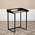 Flash Furniture 27-1/2"W Tempered-Glass Desk, Clear/Black