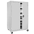 Sandusky® Mobile Steel Storage Cabinet, 78"H x 36"W x 24"D, Dove Gray