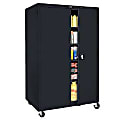 Sandusky® Mobile Steel Storage Cabinet, 78"H x 36"W x 24"D, Black