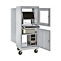 Sandusky® Mobile Computer Cabinet, Light Gray 1 thumbnail image
