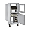 Sandusky® Mobile Computer Cabinet, Light Gray