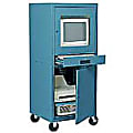 Sandusky® Mobile Computer Cabinet, Blue