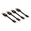 CableLinx Value Pack Lightning-To-USB Charge-And-Sync Cables, 3.5", Black, Pack Of 4 Cables, USB4PK-001-JIC-4A