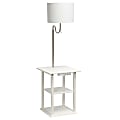 Simple Designs 2-Tier End Table Floor Lamp, 57"H, White Shade/White Base 1 thumbnail image