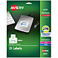 Avery® Permanent ID Labels With Sure Feed® Technology, 6570, Rectangle, 1-1/4" x 1-3/4", White, Pack Of 480 Labels