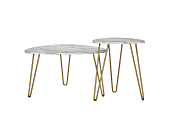 Ameriwood™ Home Athena Nesting Tables, 22-5/8"H x 32-3/4"W x 32-15/16"D, White Marble, Set Of 2 Tables 1 thumbnail image