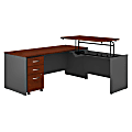 Bush Business Furniture Series C Components 72"W Sit To Stand L Shaped Desk, Mobile File, Hansen Cherry/Graphite Gray, Standard Delivery, SRC125HCSU 1 thumbnail image