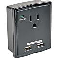 Tripp Lite Surge 1 Outlet 120V USB Charger Tablet Smartphone Ipad Iphone - 1 x NEMA 5-15R, USB - 1080 J - 120 V AC Input - 120 V DC, 5 V DC Output 1 thumbnail image