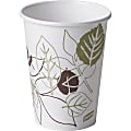 Dixie Pathways Design Polylined Hot Cups - 50 - 12 fl oz - 1000 / Carton - White - Paper - Hot Drink