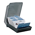 Rolodex® Covered Business Card File, 200-Card Capacity, Black 1 thumbnail image