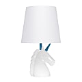 Simple Designs Sparkling Unicorn Table Lamp, 16”H, White/Blue 1 thumbnail image