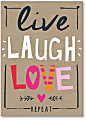 Viabella Birthday Greeting Card With Envelope, Live Laugh Love, 5" x 7"