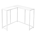 Monarch Specialties Jan L-Shaped Metal Console Table, 32”H x 36”W x 36”D, White