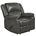Lifestyle Solutions Relax A Lounger Piers Faux Leather Manual Recliner, Dark Gray