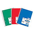 Mead® Spiral Notebooks, 8" x 10-1/2", 5 Subject, Wide Ruled, 180 Sheets, Assorted Colors, Pack Of 3 Notebooks